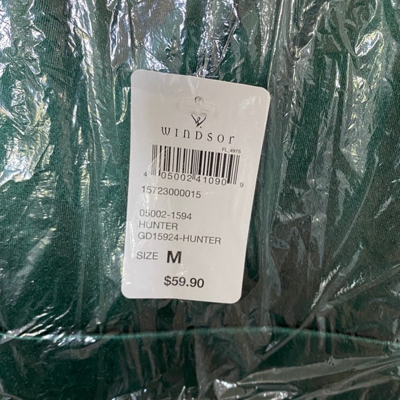 Windsor Adrienne Formal One Shoulder Satin Wrap Green Dress Size M - Picture 5 of 6